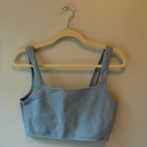 cropped sky blue tank